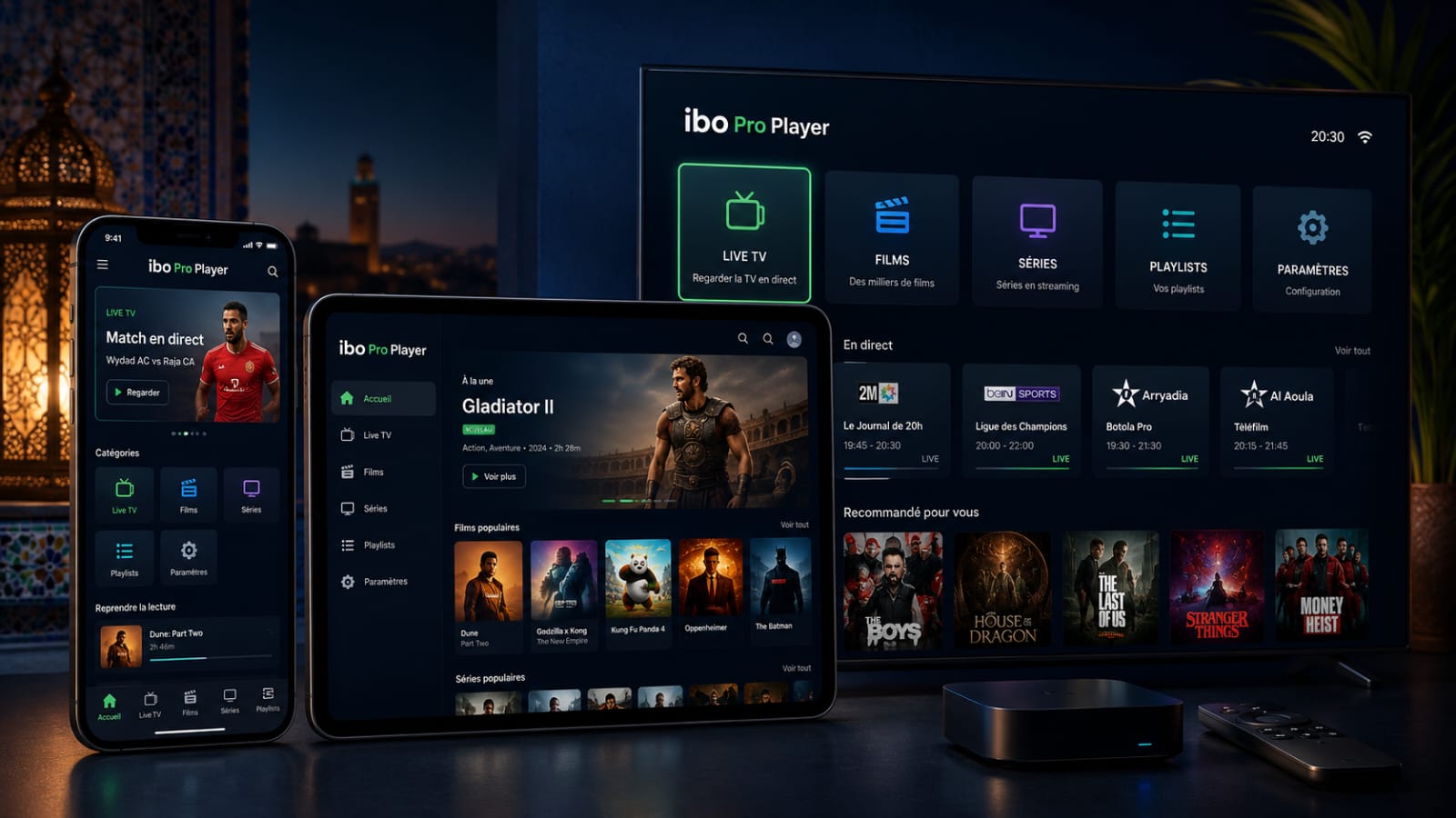 Types abonnement IPTV Maroc iptivo