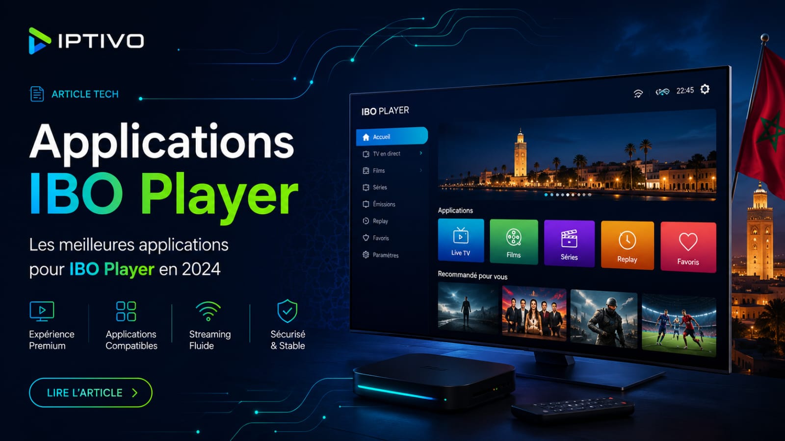 Applications IBO Player Maroc guide complet IPTIVO