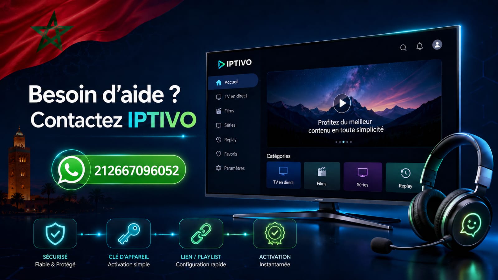 Guide applications IBO Player Maroc IPTIVO