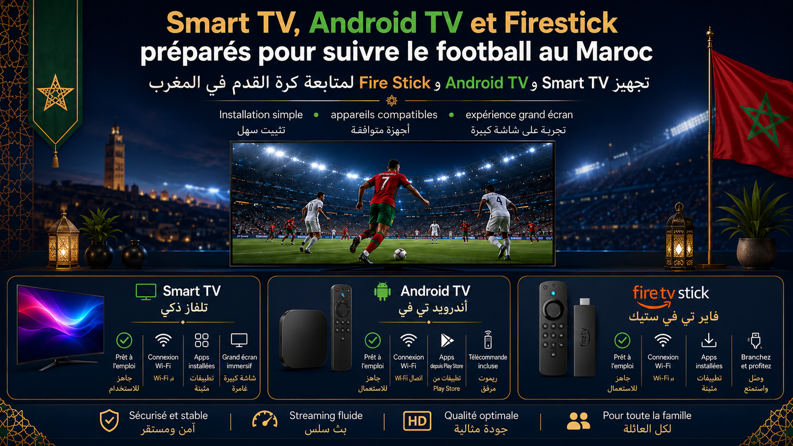 Activation abonnement IPTV Maroc avec IPTIVO sur Smart TV, Android TV et Fire TV