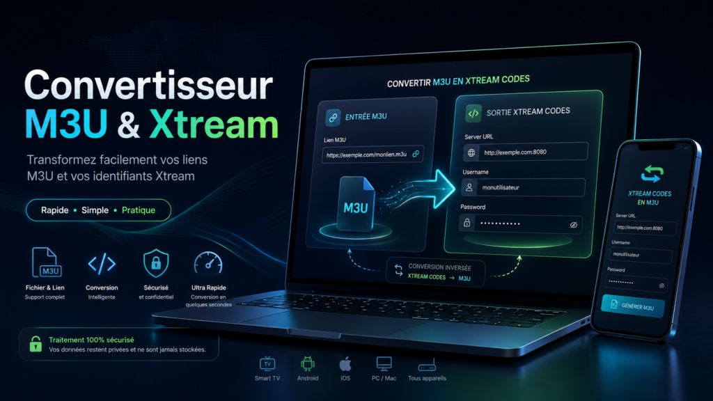 Convertisseur M3U Xtream Maroc M3U et Xtream Codes convertir M3U en Xtream Codes