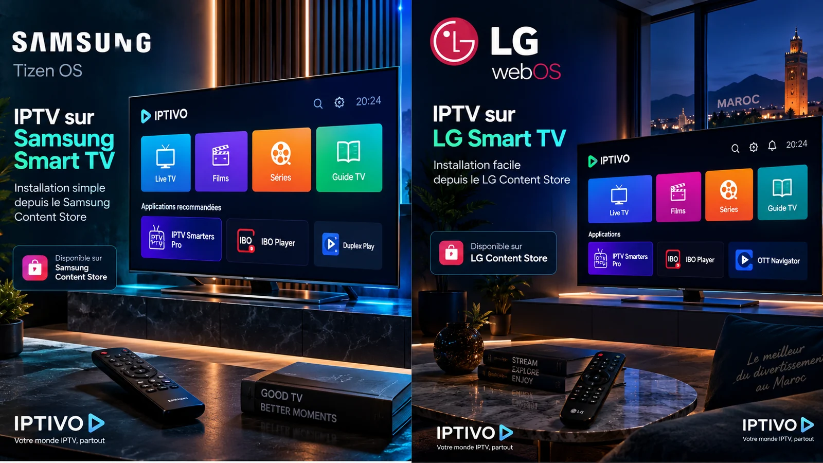 IPTV Smart TV Maroc sur Samsung Smart TV et LG Smart TV
