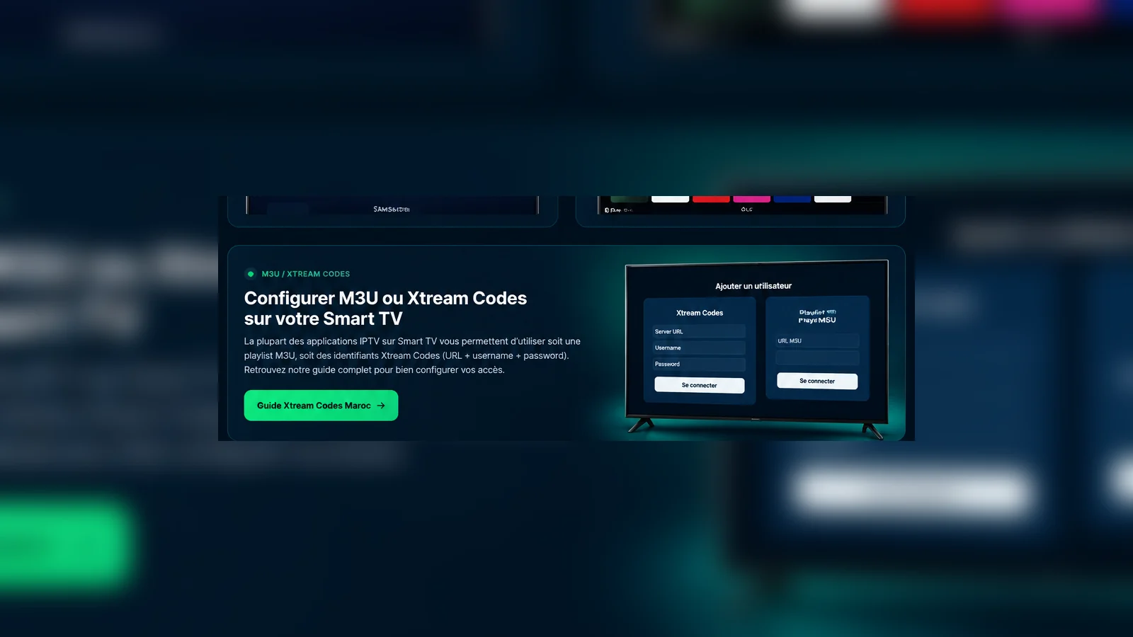 Xtream Codes Smart TV Maroc avec Server URL Username et Password